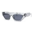 thumbnail image 1 of Womens Refined Urbane Thick Plastic Rectangle Cat Eye Sunglasses Slate - Black, 1 of 4