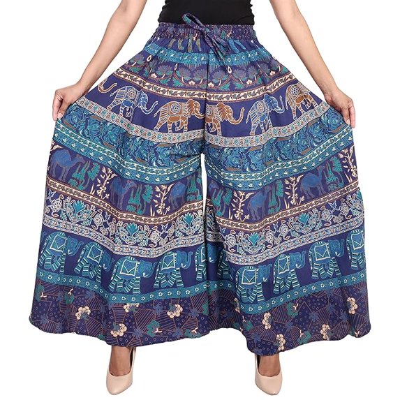 Womens Regular Fit New Fashionable Cotton Printed Divided Palazzo Pant