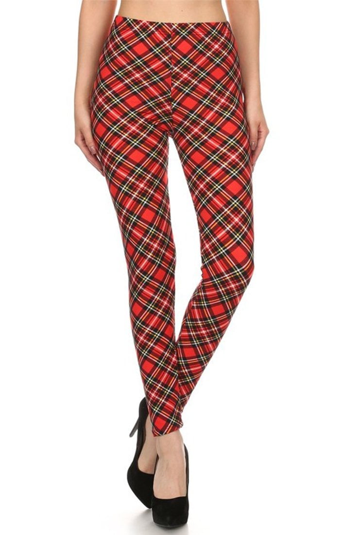 Green Plaid Leggings