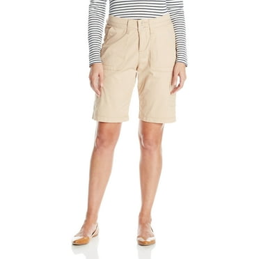 Womens Relaxed-Fit Cargo Pocket Bermuda Shorts 14