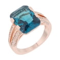 thumbnail image 1 of Womens Rema 8.6 CT Cubic Zirconia Rose Gold Emerald Classic Cocktail Ring, Aqua - Size 5, 1 of 1