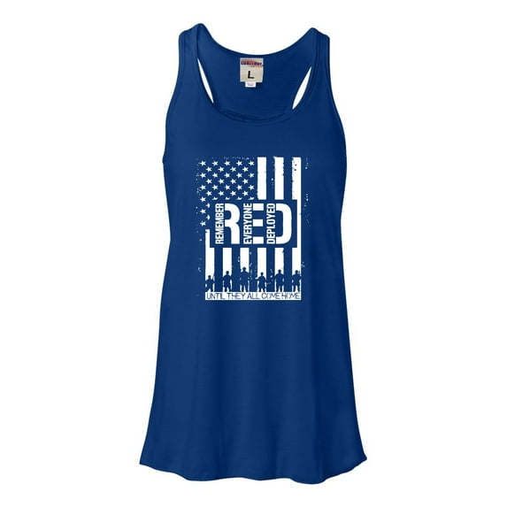 Womens Remember Everyone Deployed RED Friday Flowy Racerback Tank Top T-Shirt