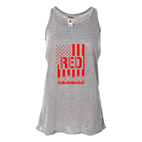 Womens Remember Everyone Deployed RED Friday Flowy Racerback Tank Top T-Shirt