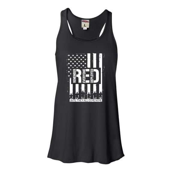 Womens Remember Everyone Deployed RED Friday Flowy Racerback Tank Top T-Shirt