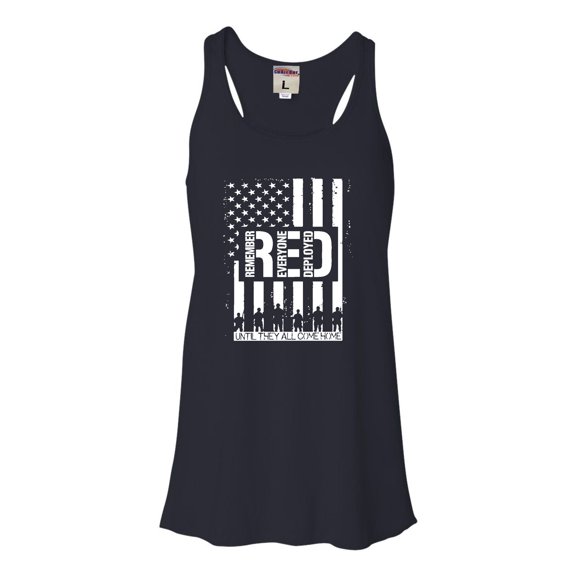 Womens Remember Everyone Deployed RED Friday Flowy Racerback Tank Top T-Shirt