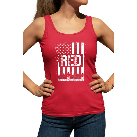 Womens Remember Everyone Deployed RED Friday Racerback Tank Top T-Shirt