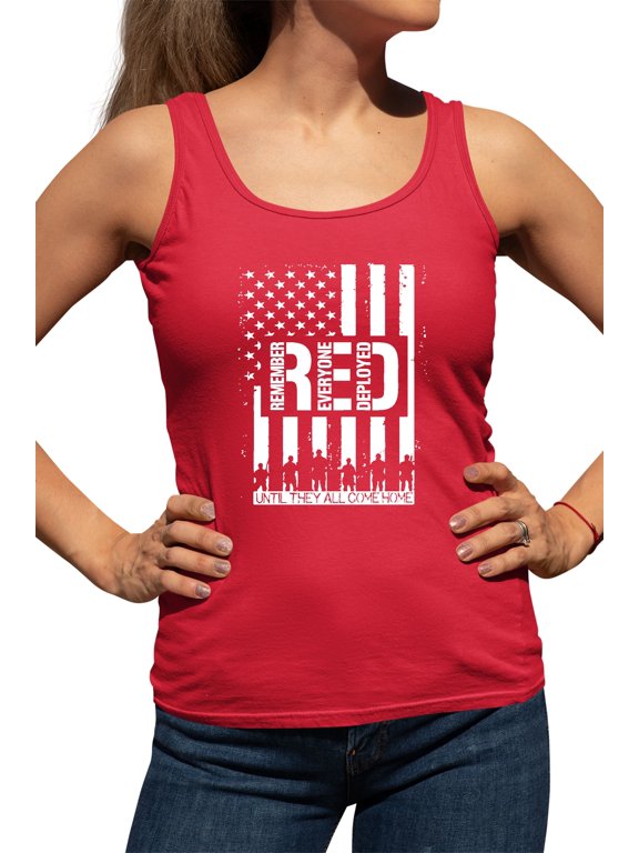 Womens Remember Everyone Deployed RED Friday Racerback Tank Top T-Shirt