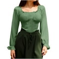 thumbnail image 1 of Womens Renaissance Blouse Fashion Off Shoulder Ruffle Long Sleeve Peasant Tops Medieval Victorian Costume, 1 of 4