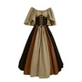 thumbnail image 1 of Womens Renaissance Costume Medieval Gowns Halloween Costume Short Sleeve off Shoulder Dress Cocktail Party Dresses Casual Pleated Dress, 1 of 3
