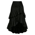thumbnail image 1 of Womens Renaissance Pirate Skirt Gothic Steampunk Victorian Skirts Black XL, 1 of 4