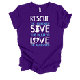 thumbnail image 1 of Womens Rescue the Mistreated Save The Injured Love The Abandoned Unisex Short Sleeve Graphic Tee-Team Purple-medium, 1 of 1