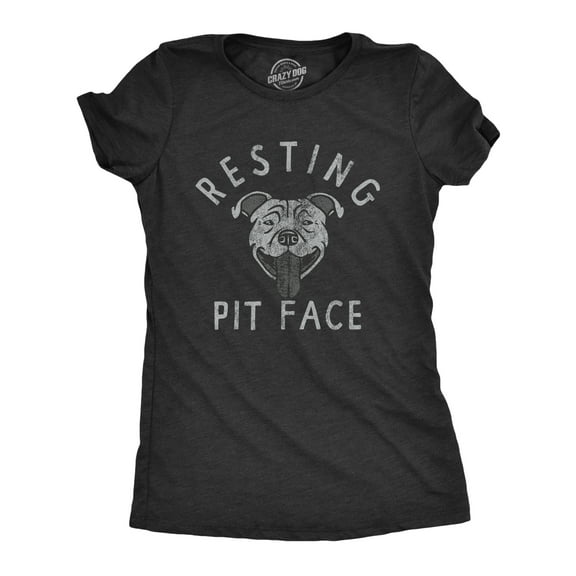 Womens Resting Pit Face T Shirt Funny Cute Pitbull Lovers Tee for Ladies Womens Graphic Tees