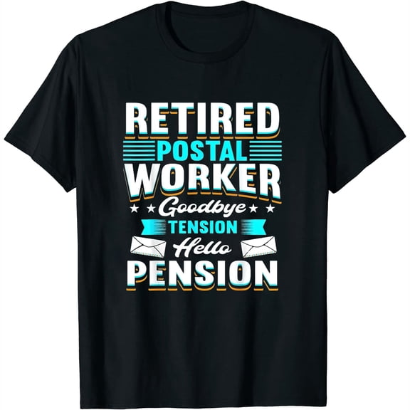 Womens Retired Postal Worker Mailman Retirement T-Shirt Black Medium