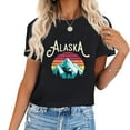 thumbnail image 1 of Womens Retro Alaska, Ak Juneau Mountains Wildlife Moose T-Shirt, 1 of 5