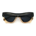 thumbnail image 1 of Womens Retro Beveled Lens Thick Plastic Cat Eye Mod Sunglasses Black Peach - Black, 1 of 8