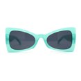 thumbnail image 1 of Womens Retro Bow Shape Narrow Butterfly Plastic Sunglasses Green Black, 1 of 4