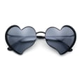 thumbnail image 1 of Womens Retro Bubbly Heart Shape Metal Rim Sunglasses Gunmetal Black - Black, 1 of 8