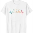 thumbnail image 1 of Womens Retro Camping Outdoor Heartbeat Nature Camper Hiking T-Shirt White 2X-Large, 1 of 5