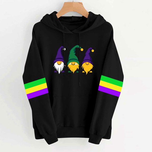 Byworldtasic Womens Sweatshirts Womens Retro Carnival Sweatshirt Casual Stripes Long Sleeve Crewneck Pullover Tops