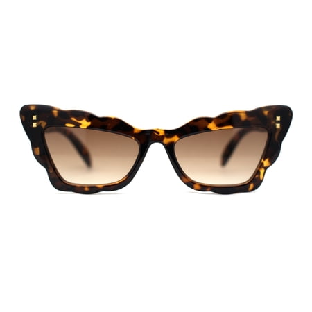 Womens Retro Cat Eye Fun Lace Shape Gothic Sunglasses Tortoise Brown