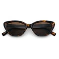 thumbnail image 1 of Womens Retro Classic Minimal Mod Thick Plastic Cat Eye Sunglasses Tortoise - Brown, 1 of 8
