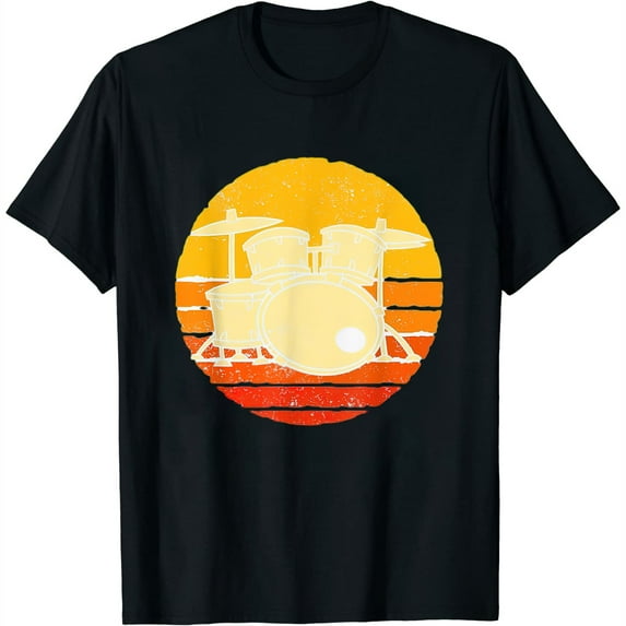 Womens Retro Drums T-Shirt White 4X-Large