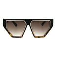thumbnail image 1 of Womens Retro Flat Top Futuristic Mod Squared Cat Eye Sunglasses Black Tortoise Brown, 1 of 4