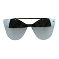thumbnail image 1 of Womens Retro Futuristic Rimless Butterfly Shield Sunglasses Silver Mirror, 1 of 4