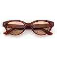 thumbnail image 1 of Womens Retro Hipster Cat Eye Horn Rim Plastic Fashion Sunglasses All Brown, 1 of 8