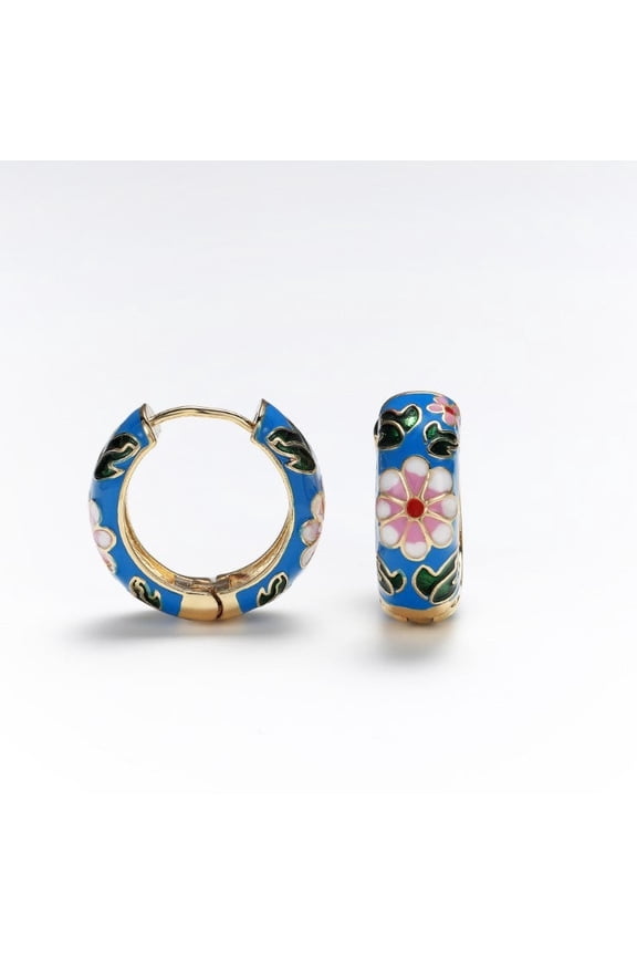 Womens Retro Hipster Circle Hoop Earrings Alloy Dripping Oil Durable Elegant Everyday Jewelry Gift Red Blue Black