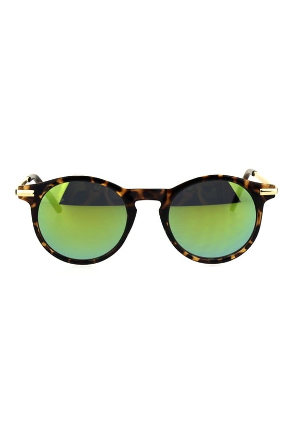 Womens Retro Hipster Round Keyhole Mod Sunglasses Tortoise Yellow