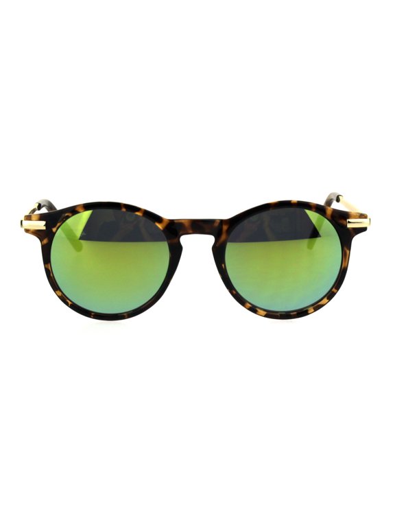 Womens Retro Hipster Round Keyhole Mod Sunglasses Tortoise Yellow