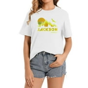 Womens Retro Jackson Wyoming T-Shirt Distressed Home Tee