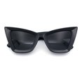 thumbnail image 1 of Womens Retro Large Gothic Cat Eye Thick Plastic Retro 80s Squared Sunglasses All Black, 1 of 8