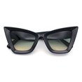 thumbnail image 1 of Womens Retro Large Gothic Cat Eye Thick Plastic Retro 80s Squared Sunglasses Black - Green Beige, 1 of 1