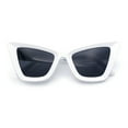thumbnail image 1 of Womens Retro Large Gothic Cat Eye Thick Plastic Retro 80s Squared Sunglasses White - Black, 1 of 8