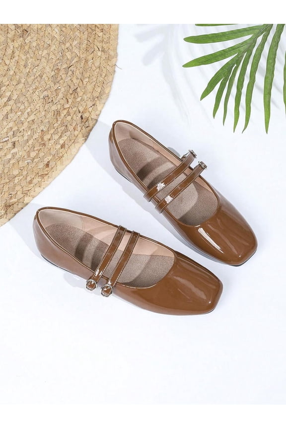 Womens Retro Mary Jane Flats with Double Strap - Perfect for All Seasons
