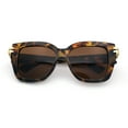 thumbnail image 1 of Womens Retro Metal Hinge Thick Horn Rim Rectangular Fashion Sunglasses Tortoise - Brown, 1 of 8