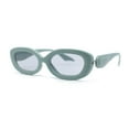 thumbnail image 1 of Womens Retro Mod Oval Thick Plastic Fashion Chic Sunglasses Green - Grey, 1 of 4
