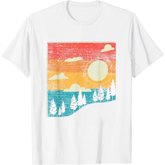Womens Retro Nature T-Shirt White 3X-Large