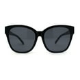 thumbnail image 1 of Womens Retro Oversize Inset Lens Horn Rim Plastic Sunglasses All Black, 1 of 4