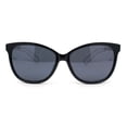 thumbnail image 1 of Womens Retro Oversized Horn Rim Cat Eye Fashion Sunglasses Black Silver - Black, 1 of 4