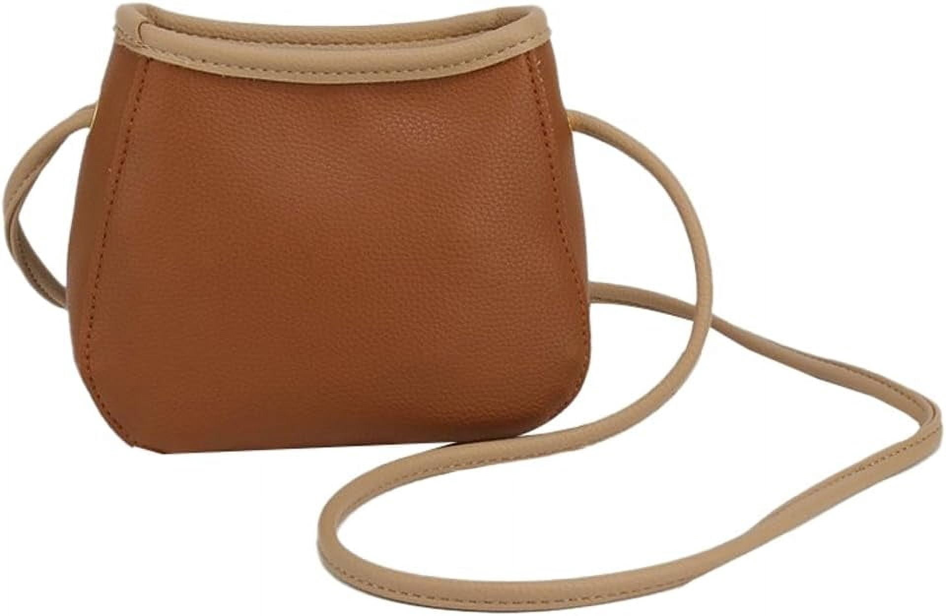 Womens Retro PU Leather Shoulder Crossbody Bag Small Cute Tote Purse Handbag Bucket Top Handle Satchel 2pcs