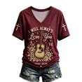 thumbnail image 1 of Womens Retro Parton Memorial T-shirt Graphic Dolly T-shirts Short Sleeve V Neck Tops for Fans Memorial Gift Apparel,(M), 1 of 4