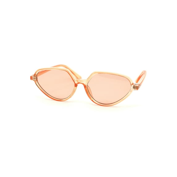 Womens Retro Pop Color Thin Plastic Fashion Sunglasses All Peach