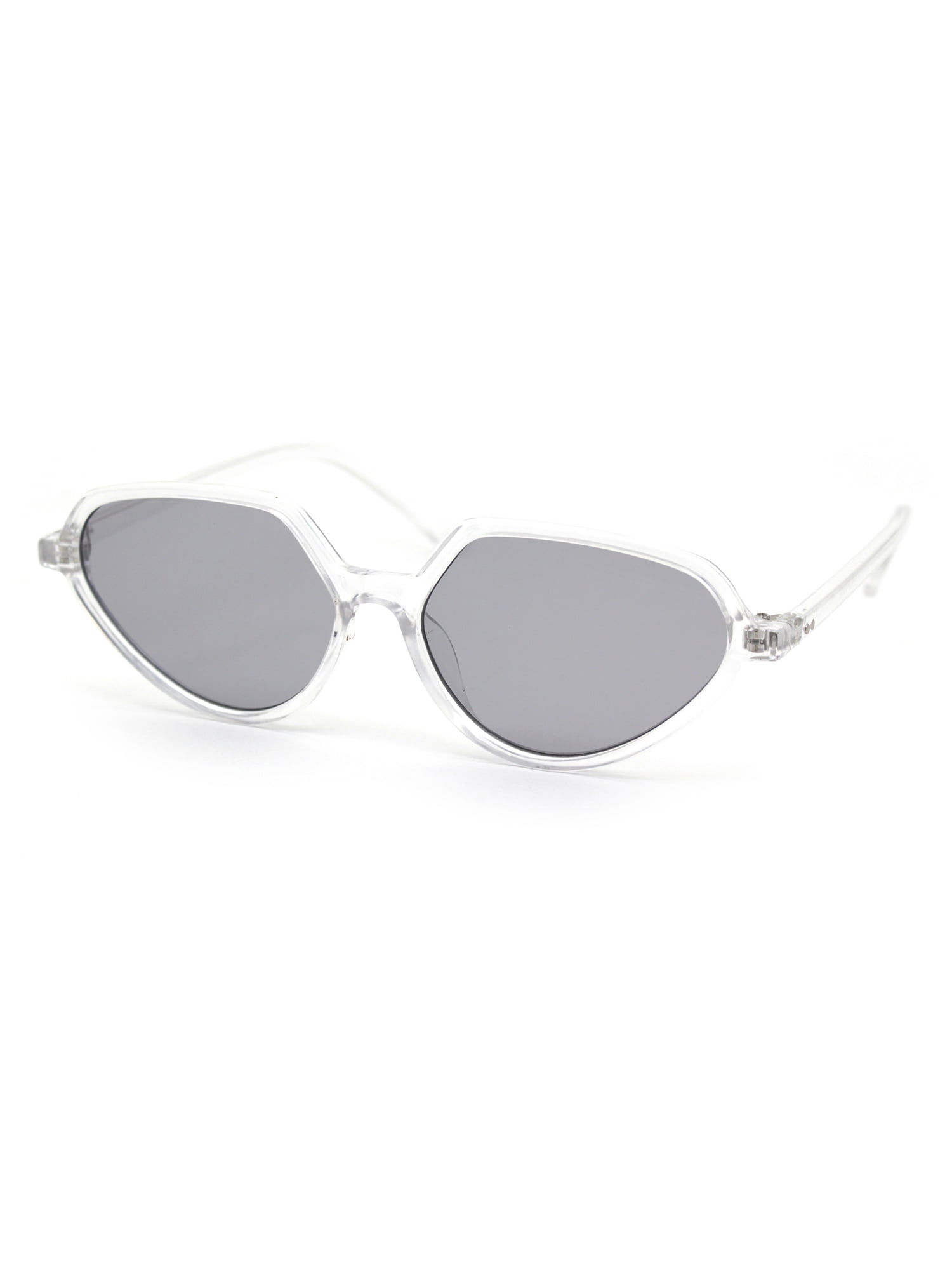 Womens Retro Pop Color Thin Plastic Fashion Sunglasses Clear 