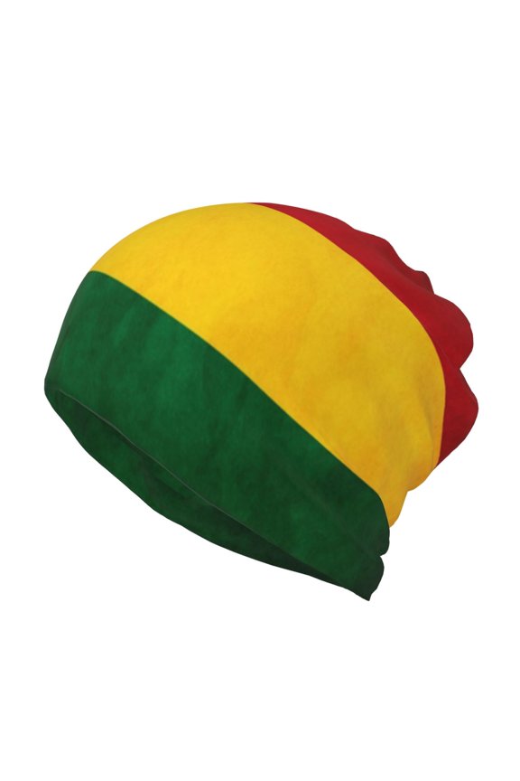 Womens Retro Reggae-Rastafarian Flag Slouchy Beanie Cap Headwear Hat Turban