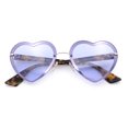 thumbnail image 1 of Womens Retro Rimless Heart Shape Metal Rim Sunglasses Gold Tortoise - Purple, 1 of 8