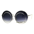 thumbnail image 1 of Womens Retro Round Luxury Hippie Circle Lens Sunglasses Smoke, 1 of 4