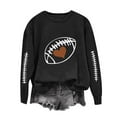 thumbnail image 1 of Womens Retro Sweatshirt Rugby Football Print Pullover Blouses Crew Neck Tops Long Sleeve Fleece Sweaters Relaxed Fit Pullover Sweater Lounge Breathable Shirts Spring Outfits Fall Winter Clothing, 1 of 4